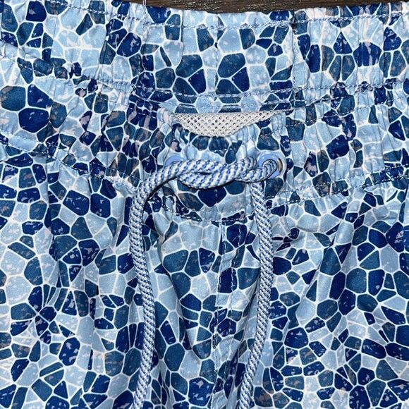 $75 Tailorbyrd lined resort sailboat blue shimmer swimming pool trunk shorts L - Picture 2 of 4